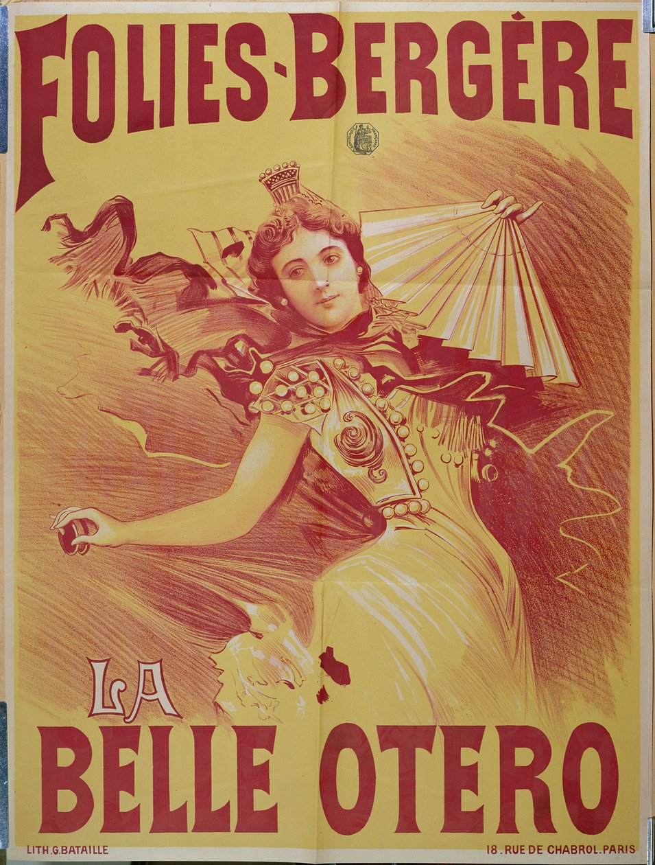 Plakat reklamujący la Belle Otero w Folies-Bergere, 1894 autorstwa G. Bataille