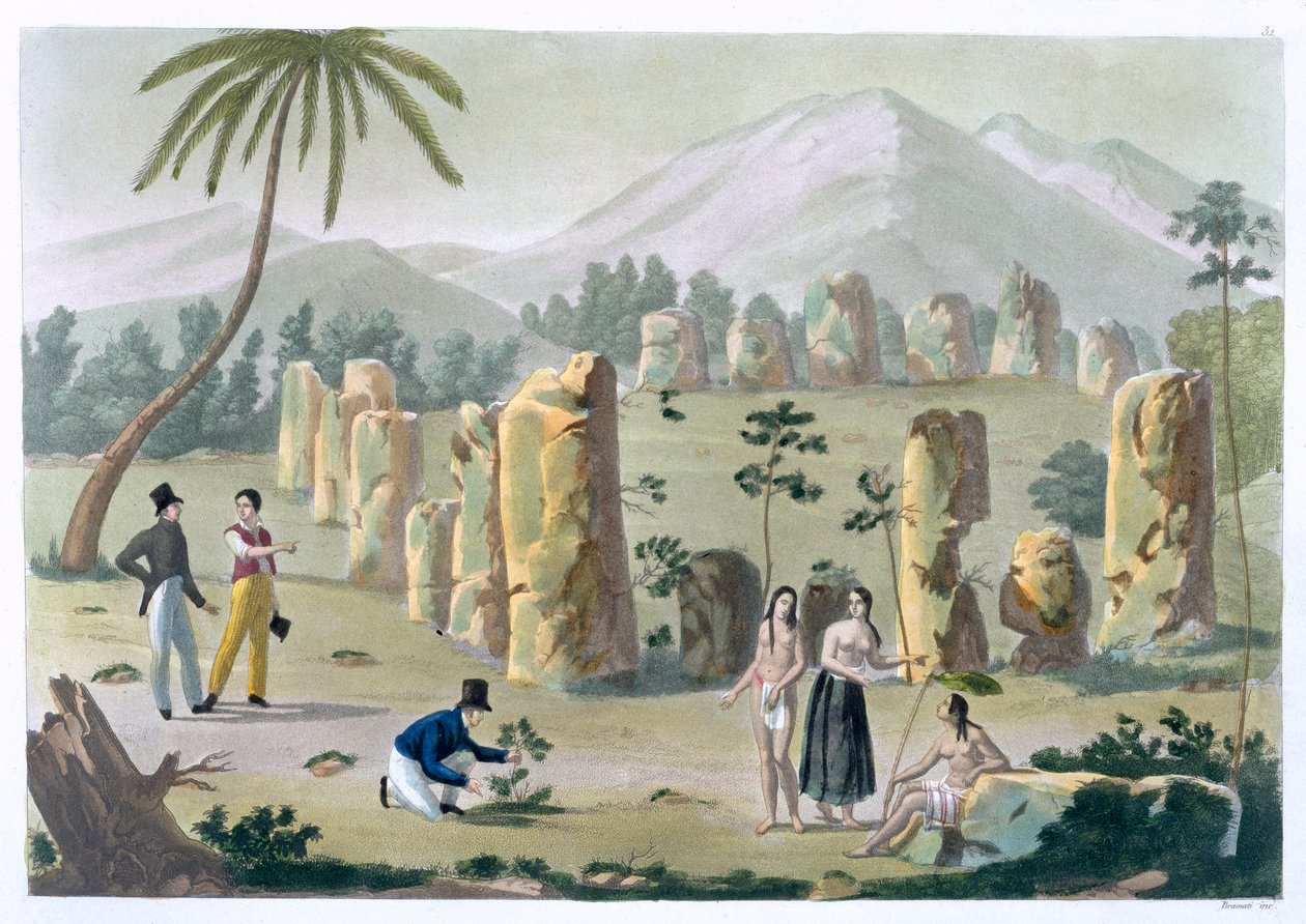 „Dom Starożytnych, wyspa Tinian”, c1820-1839 autorstwa G Bramati