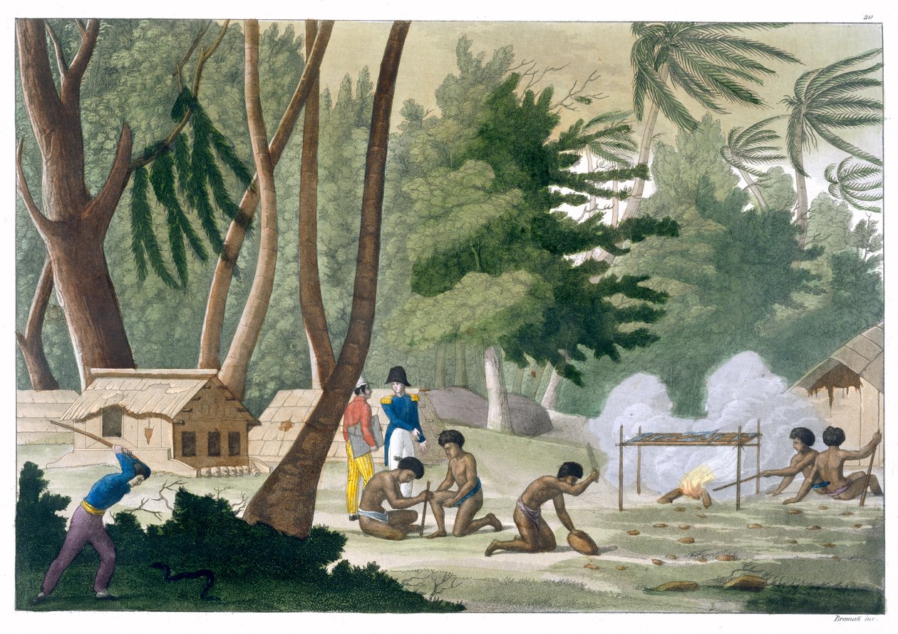 „Plemię Papu na wyspie Rawak”, c1820-1839 autorstwa G Bramati