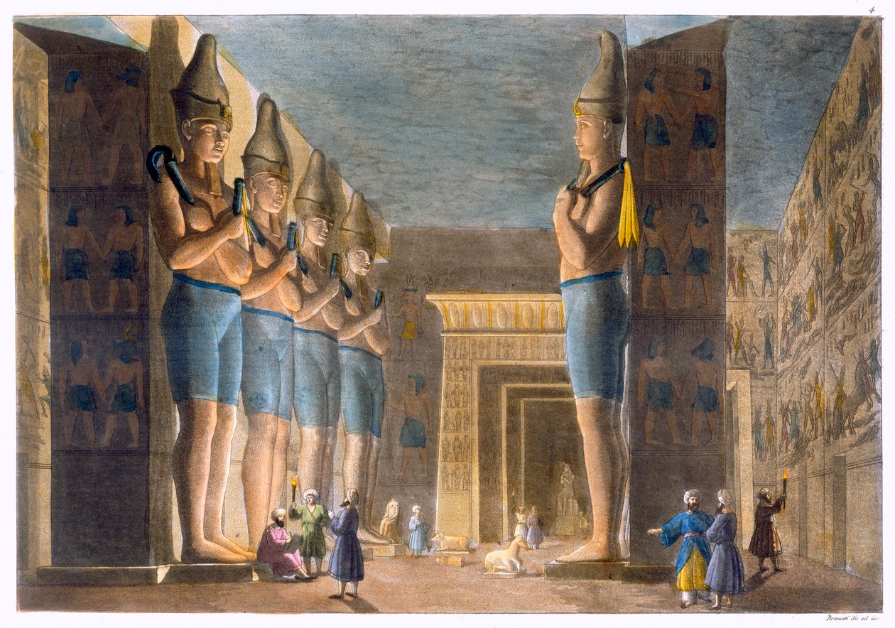 Świątynia Ramzesa II, Abu Simbel, Egipt, ok. 1820-1839 autorstwa G Bramati