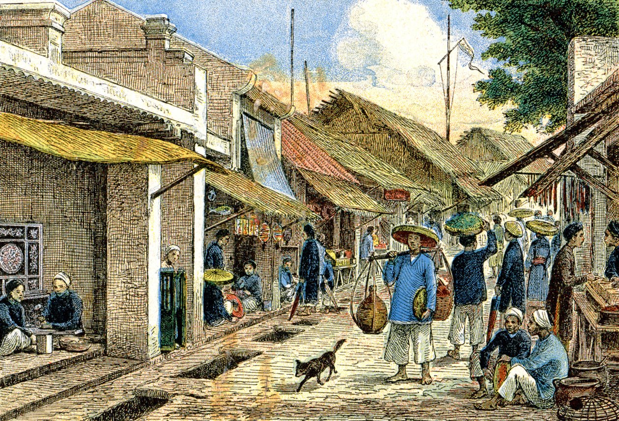 Rzemieślnicy we wsi Annamitów, ok. 1900 r. (ilustracja) autorstwa G. Dascher