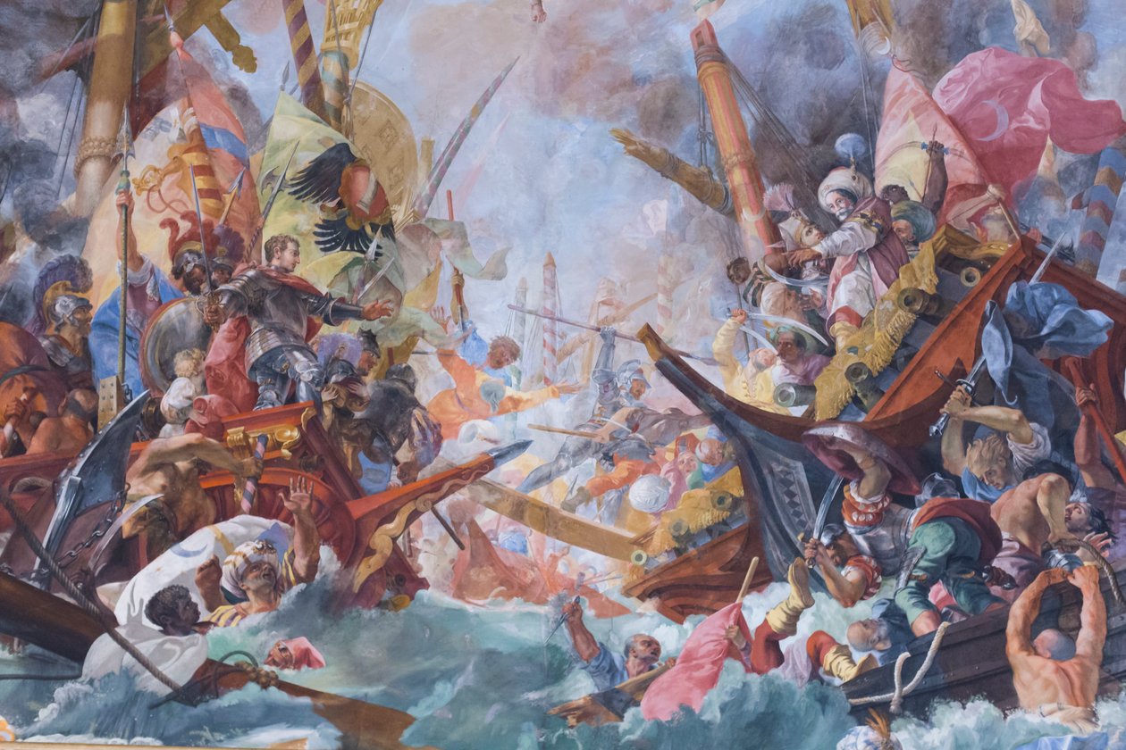 Bitwa pod Lepanto (świeża) autorstwa G. & Gherardi F. (1643 1704) Coli
