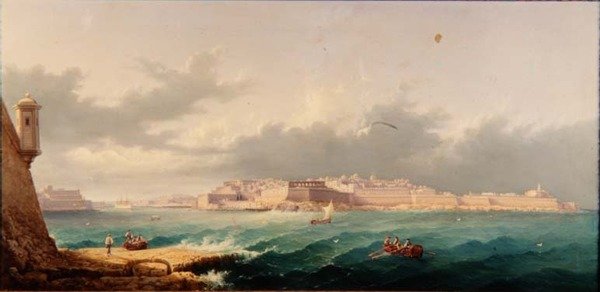 Valletta i Wielki Port z Ricasoli Point autorstwa G. Gianni