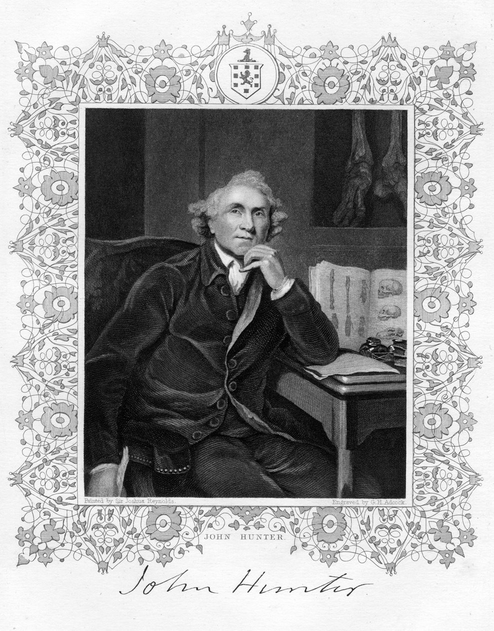 John Hunter 1728-1793, szkocki chirurg, XIX wiek. autorstwa G. H. Adcock