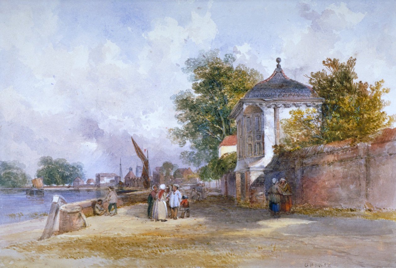 Mortlake, Richmond nad Tamizą, Londyn, ok. 1845 r. autorstwa G Howse