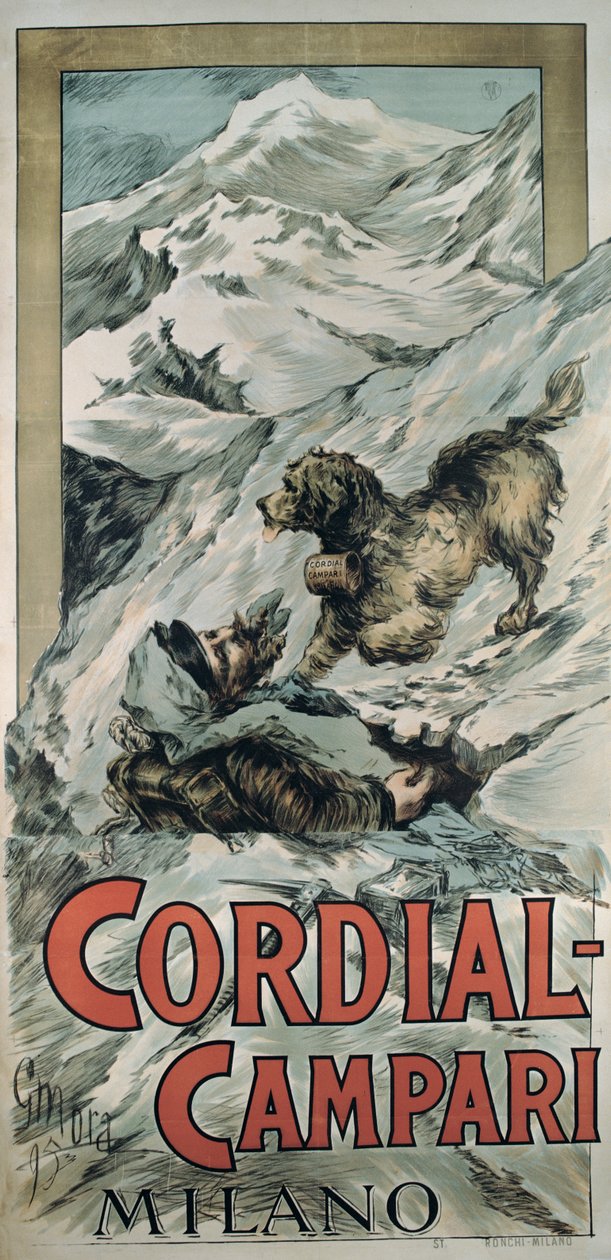 Plakat reklamujący „Cordial-Campari Milano” autorstwa G. Mora