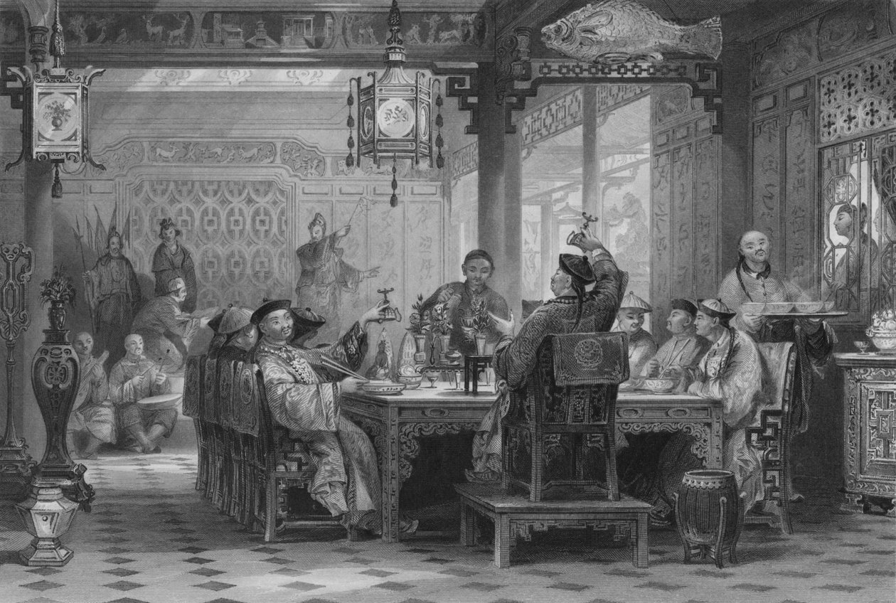 Kolacja w Domu Mandarynów, 1843 autorstwa G. Paterson