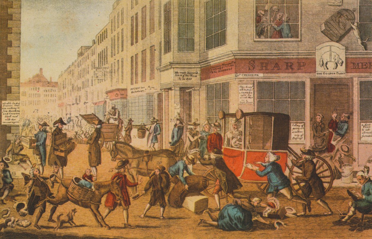 „Nowoczesny kupiec, czyli chwały brytyjskiego handlu”, 1774” autorstwa G Terry