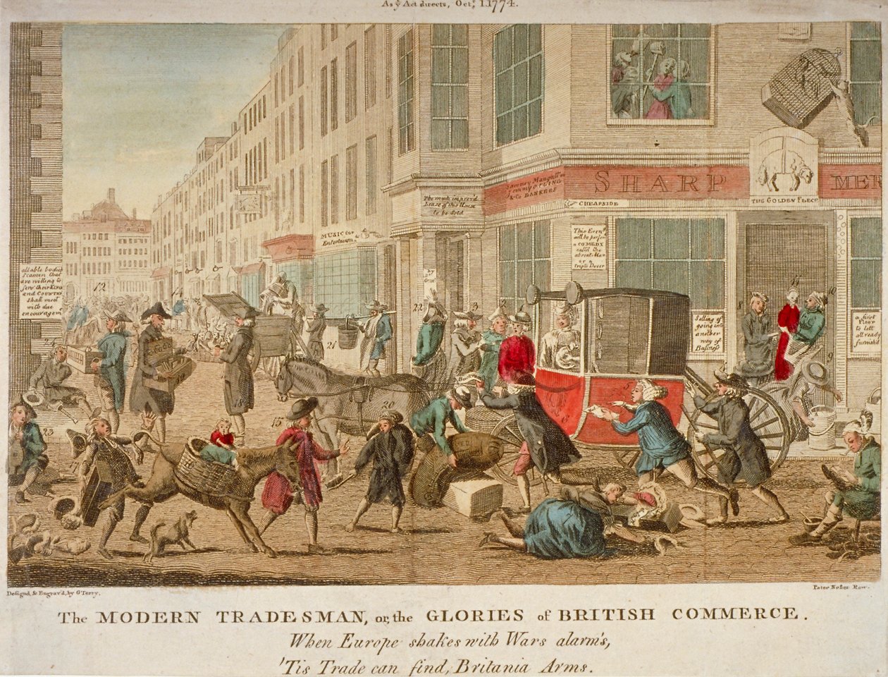 „Nowoczesny kupiec, czyli chwały brytyjskiego handlu”, 1774 r.” autorstwa G Terry