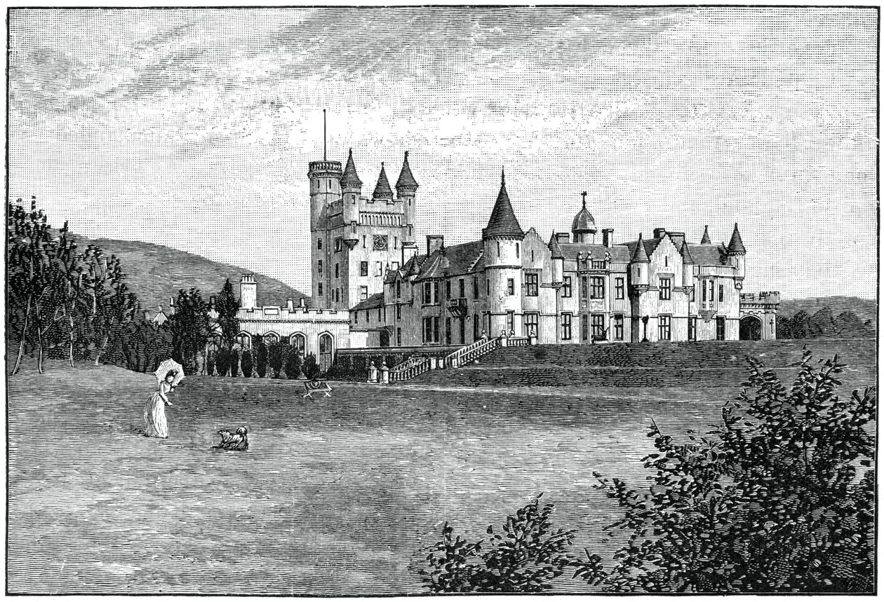Zamek Balmoral od strony północno-zachodniej, Aberdeenshire, Szkocja, 1900. autorstwa G. W. Wilson and Company