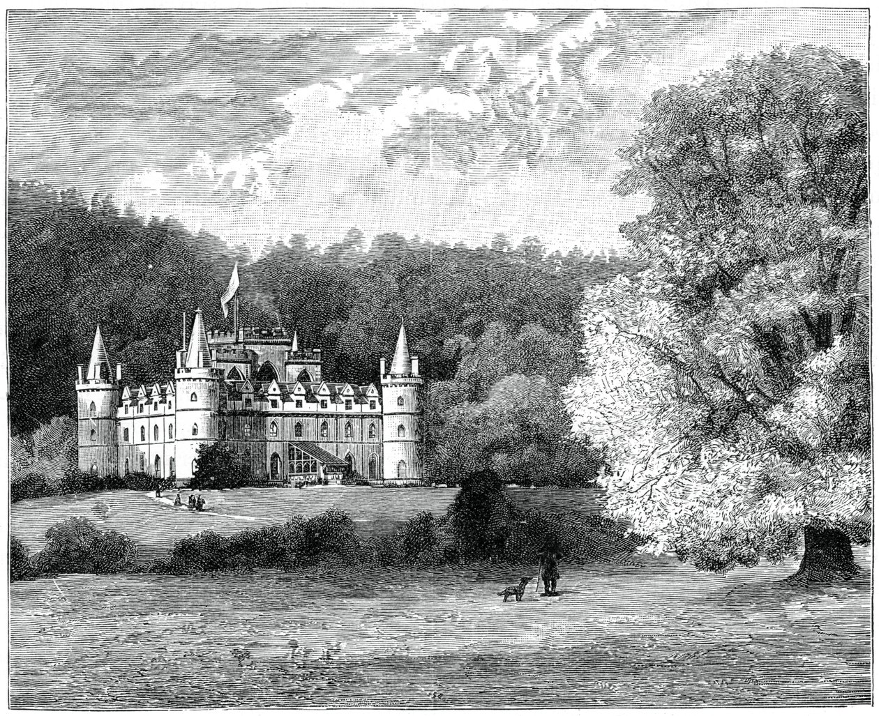 Zamek Inveraray, zachodnia Szkocja, 1900. autorstwa G. W. Wilson and Company