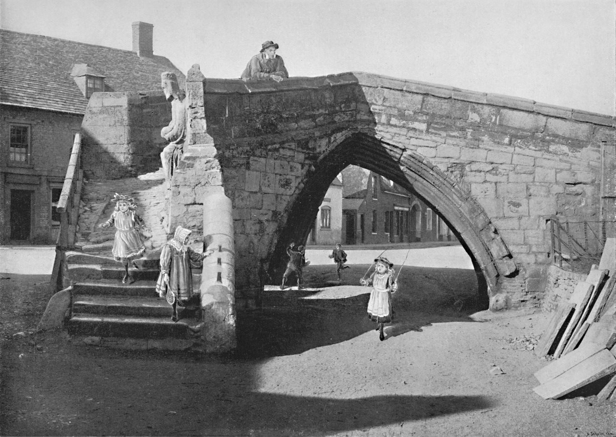 Stary most w Crowland, Lincolnshire, c1896 autorstwa G. W. Wilson and Company