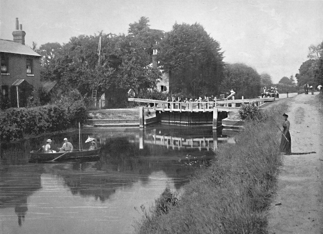 Sonning Lock: Nad Tamizą, ok. 1896 r. autorstwa G. W. Wilson and Company