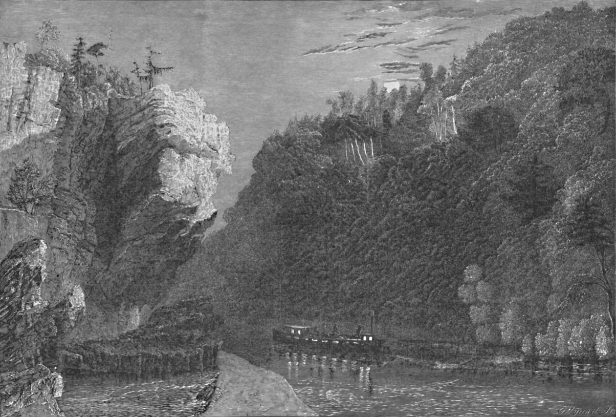 Bluff na kanale Erie, w pobliżu Little Falls, 1883 autorstwa G. Wyand