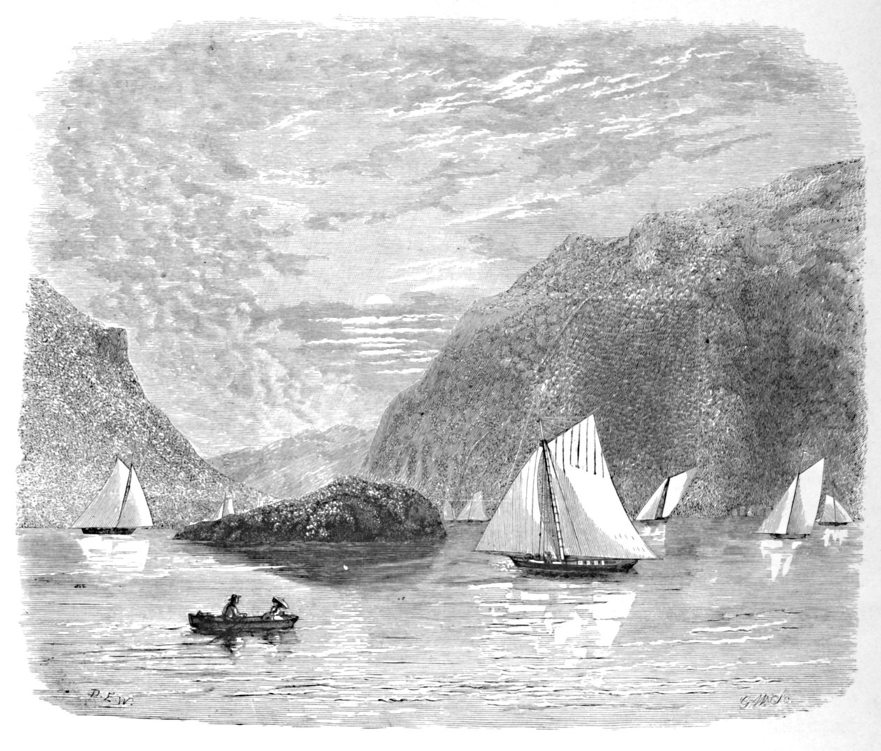 Wejście do Highlands niedaleko Newburgh, 1883 autorstwa G. Wyand