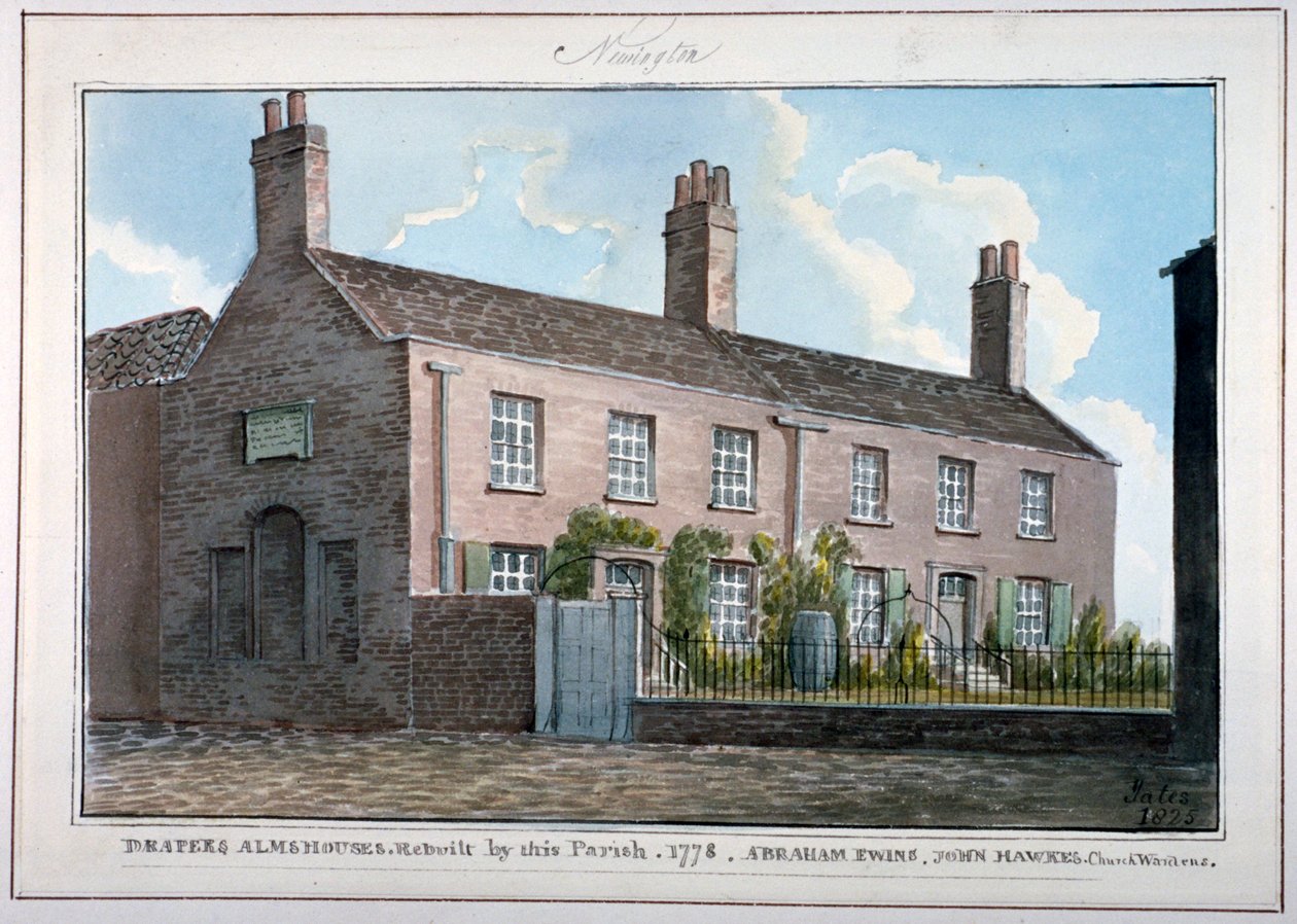 Przytułki Drapers, New Kent Road, Southwark, Londyn, 1825 autorstwa G Yates