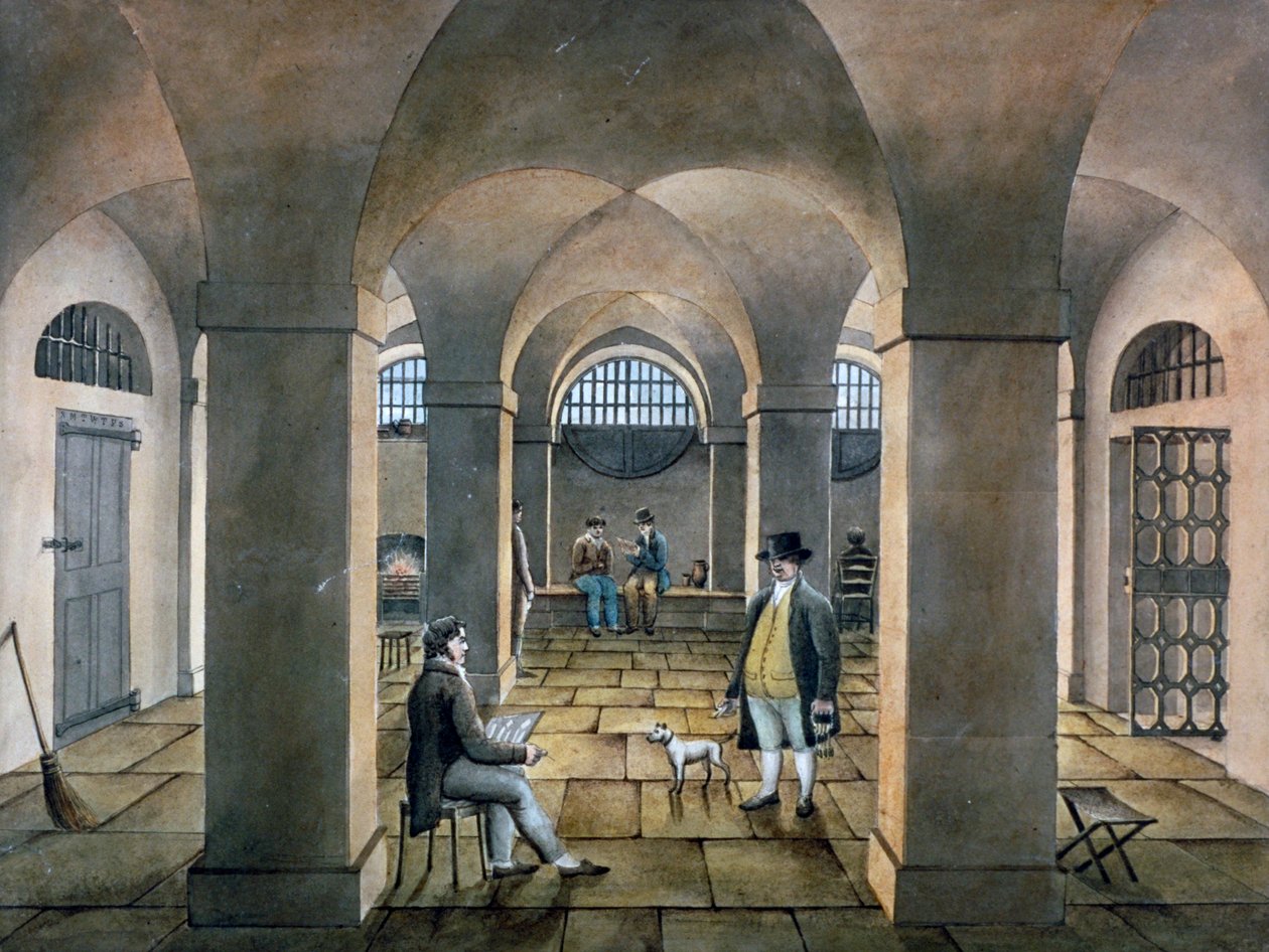 Widok wnętrza w więzieniu Horsemonger Lane, Union Road, Southwark, Londyn, c1826 autorstwa G Yates