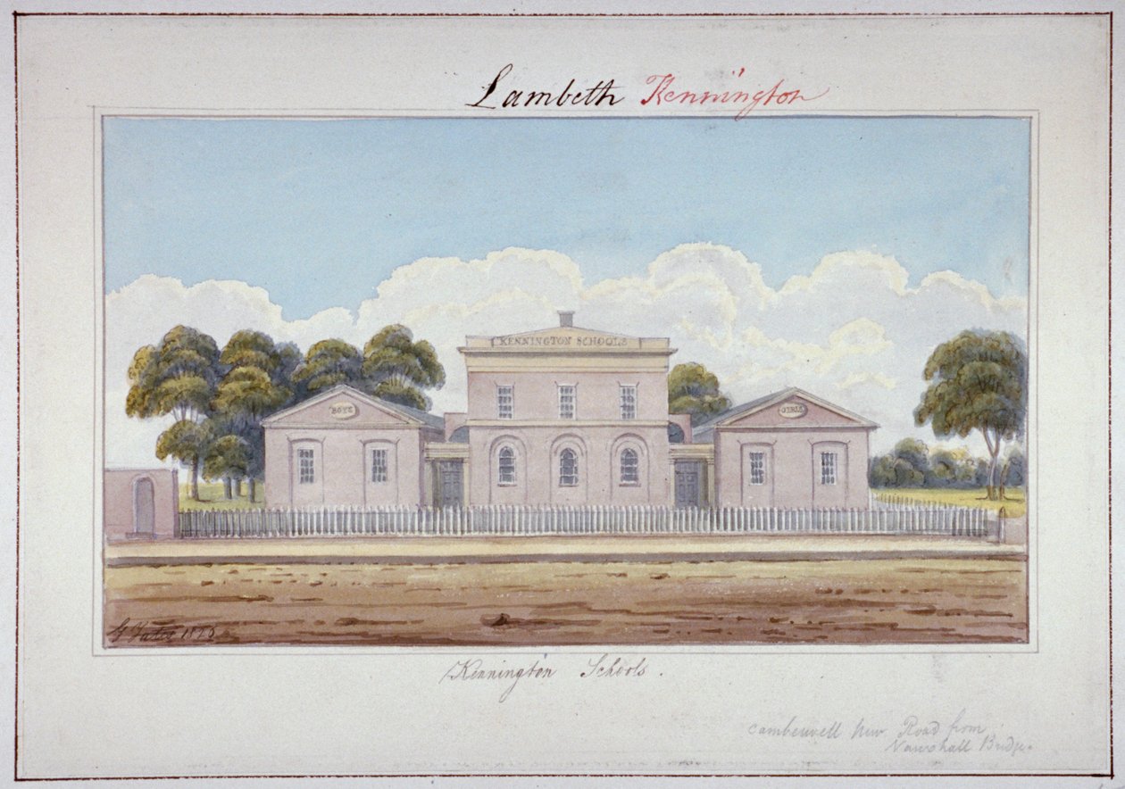 Szkoły Kennington, Camberwell New Road, Lambeth, Londyn, 1826 autorstwa G Yates
