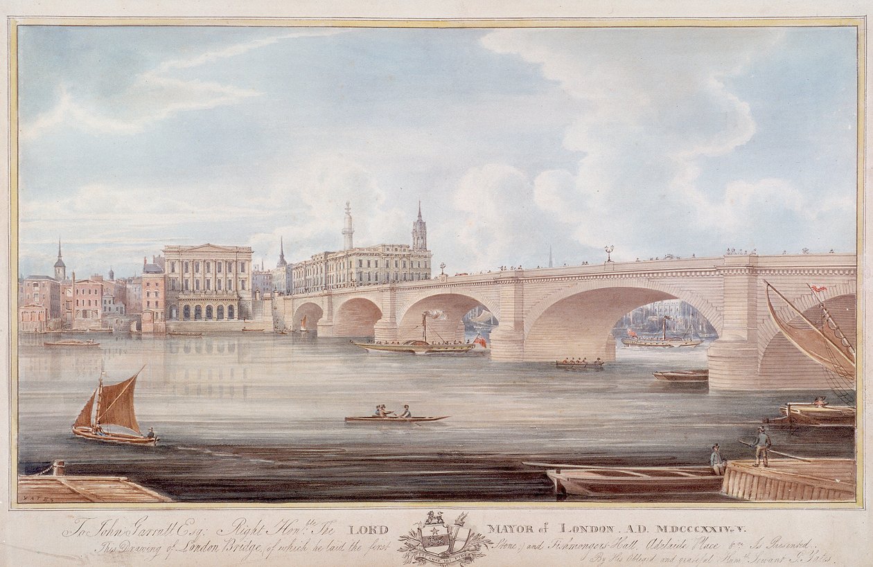 London Bridge nowy, Londyn, c1835 autorstwa G Yates
