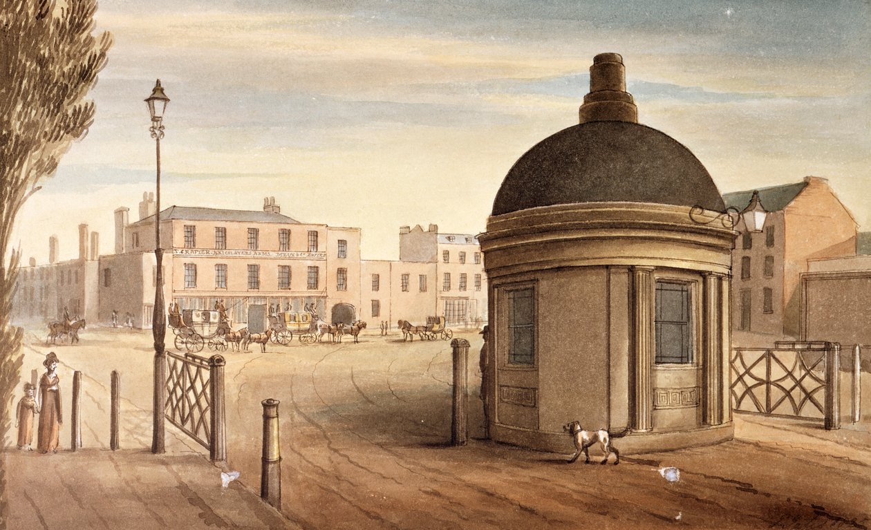 Turnpike na New Kent Road, Southwark, Londyn, 1825 autorstwa G Yates