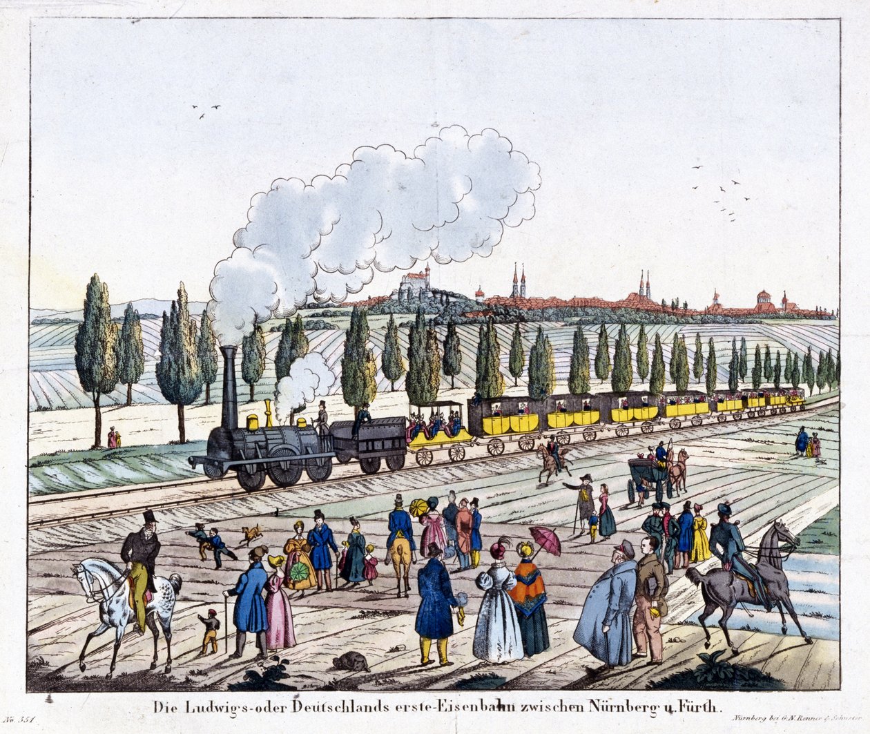 Otwarcie kolei Norymberga-Furth, 7 grudnia 1835 r. autorstwa G. after Renner
