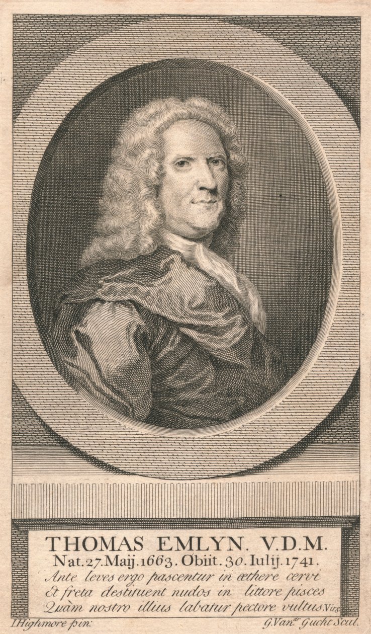 „Thomas Emlyn, VDM”, 1742. autorstwa G van der Gucht