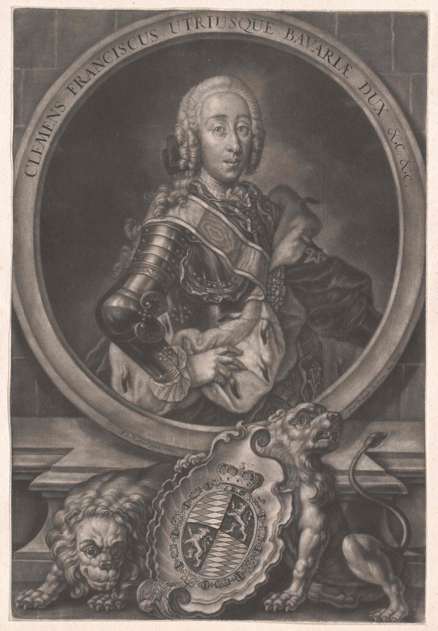 Portret księcia Klemensa Franciszka Bawarskiego (1722-1770) autorstwa Gabriel Bodenehr the Younger