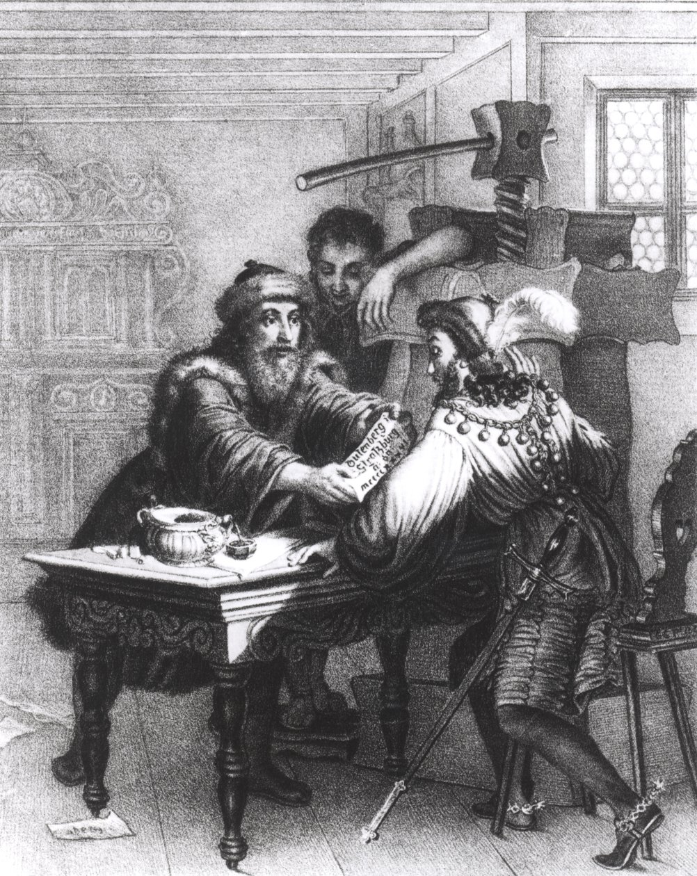 Wynalezienie druku, 1827 autorstwa Gabriel Christophe Guerin