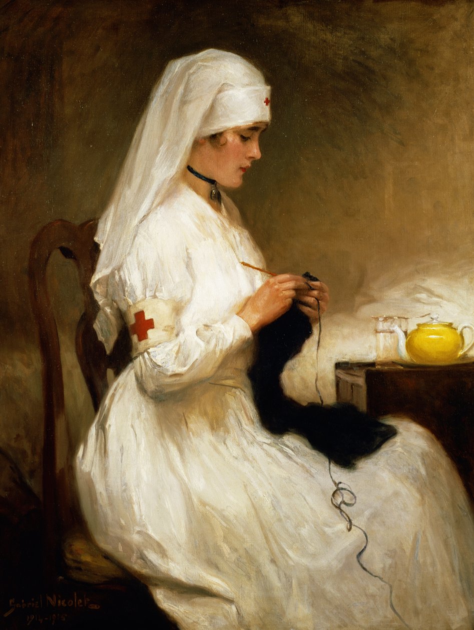 Portret pielęgniarki z Czerwonego Krzyża autorstwa Gabriel Emile Niscolet