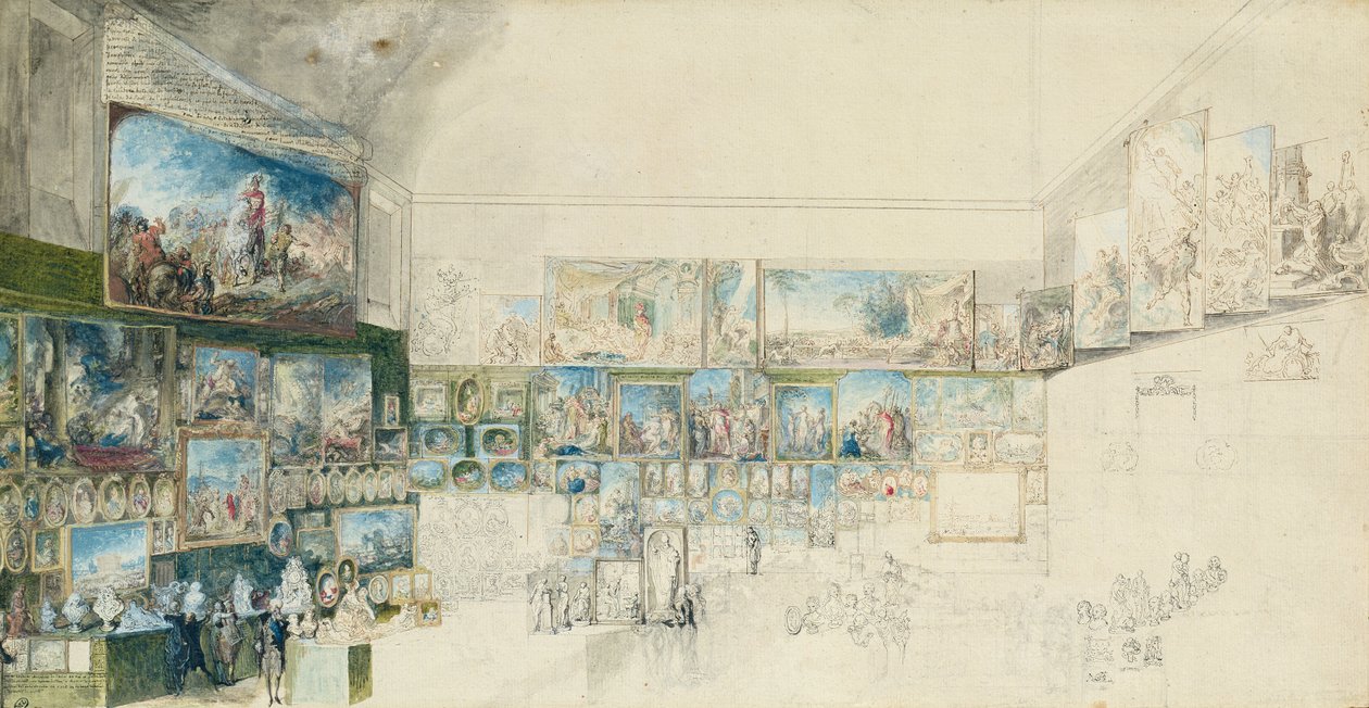 Salon 1765 autorstwa Gabriel de Saint Aubin