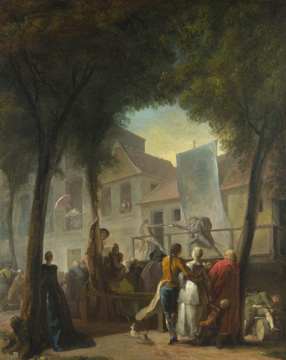 Pokaz uliczny w Paryżu, 1760 autorstwa Gabriel de Saint Aubin