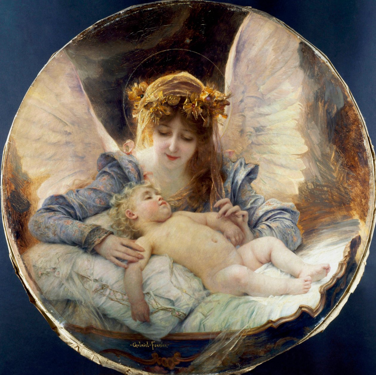 "Anioł Stróż" Obraz Gabriela Josepha Marie Ferriera (1847-1914) Kolekcja prywatna autorstwa Gabriel-Joseph-Marie-Augustin Ferrier