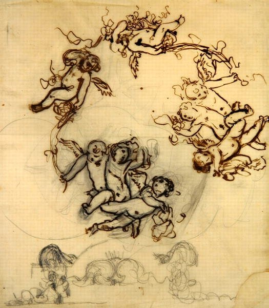 Putti, gabinet do dekoracji sufitu w jadalni Palais D