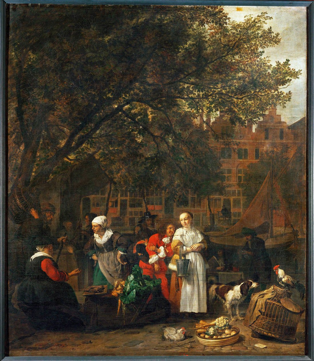 Targ warzywny w Amsterdamie, Holandia ... autorstwa Gabriel (attr. to) Metsu