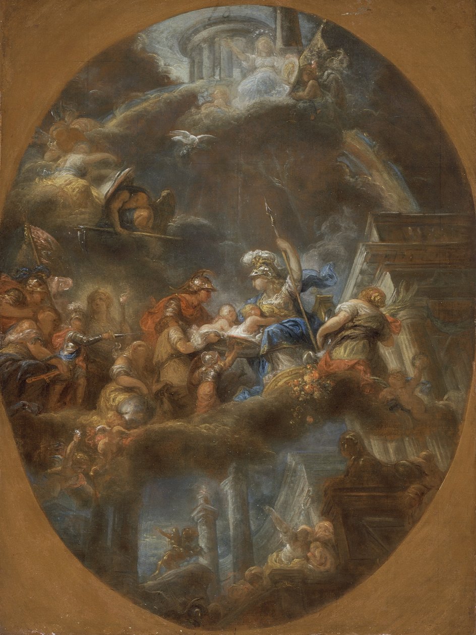 Szlachta ofiarowująca dzieci cesarsko-królewskie Minerwie, ok. 1795 (olej na płótnie) autorstwa Gabriel Francois Doyen