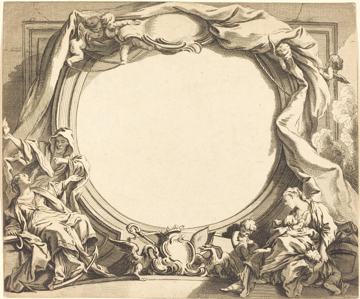 Wiara i Miłosierdzie autorstwa Gabriel Huquier after François Boucher