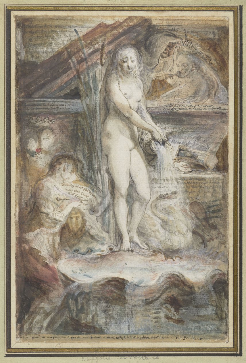 Alegoria śmierci Woltera autorstwa Gabriel Jacques de Saint Aubin