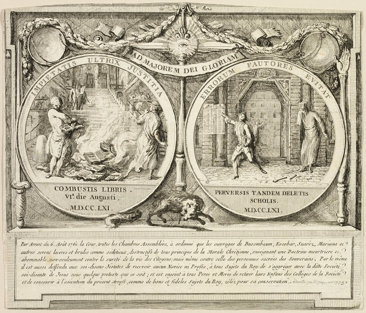 Wypędzenie jezuitów autorstwa Gabriel Jacques de Saint Aubin
