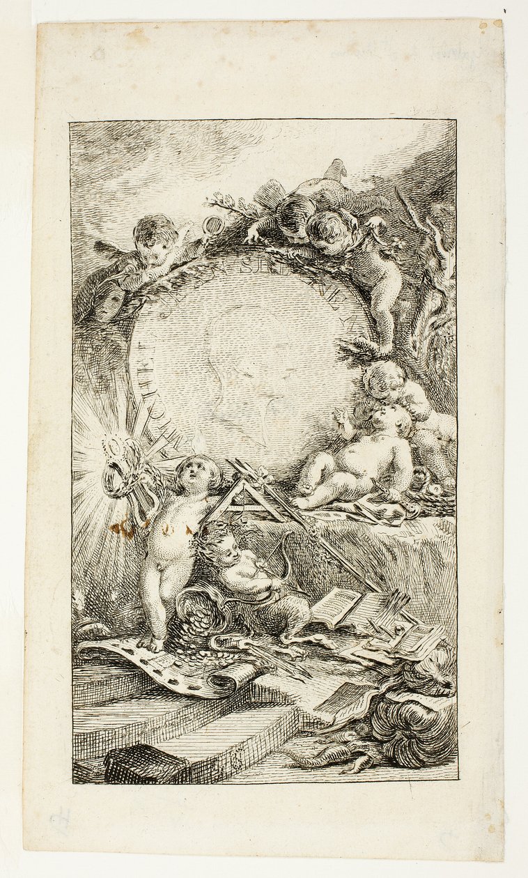 Frontyspis, płyta pierwsza z Zbioru wierszy Sedaine autorstwa Gabriel Jacques de Saint Aubin