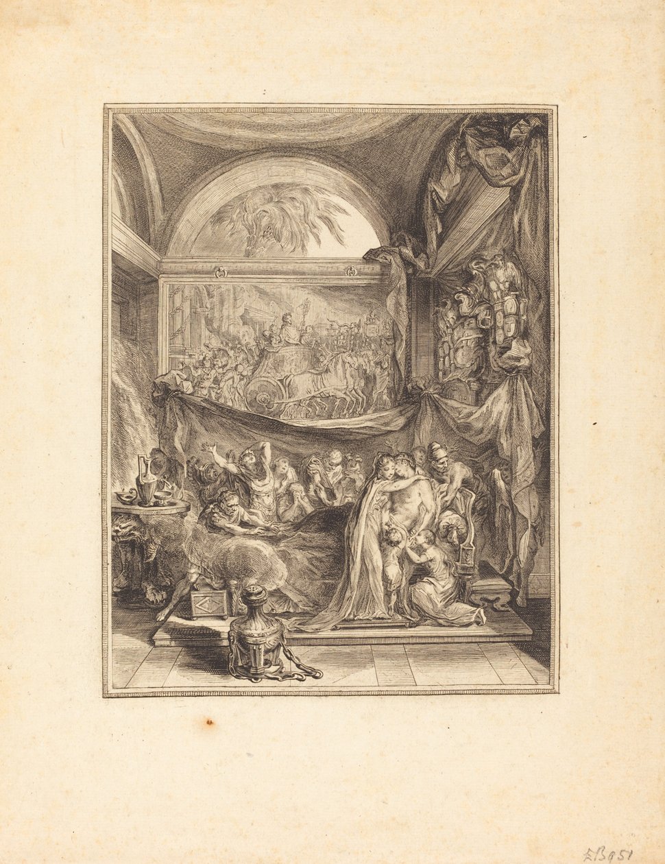 Śmierć Germanika autorstwa Gabriel Jacques de Saint Aubin