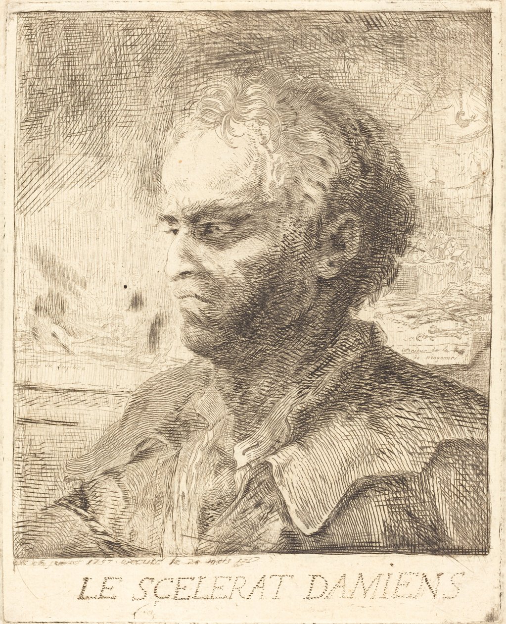 Damiens jest przestępcą autorstwa Gabriel Jacques de Saint Aubin
