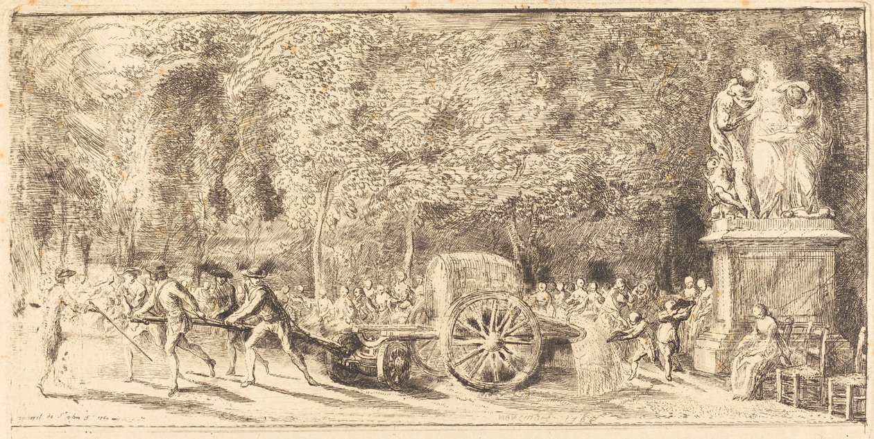 Beczka do podlewania [górna połowa] autorstwa Gabriel Jacques de Saint Aubin