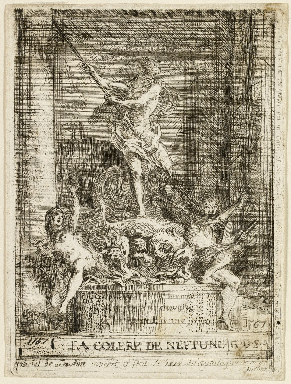 Fontanna „Gniew Neptuna” autorstwa Gabriel Jacques de Saint Aubin