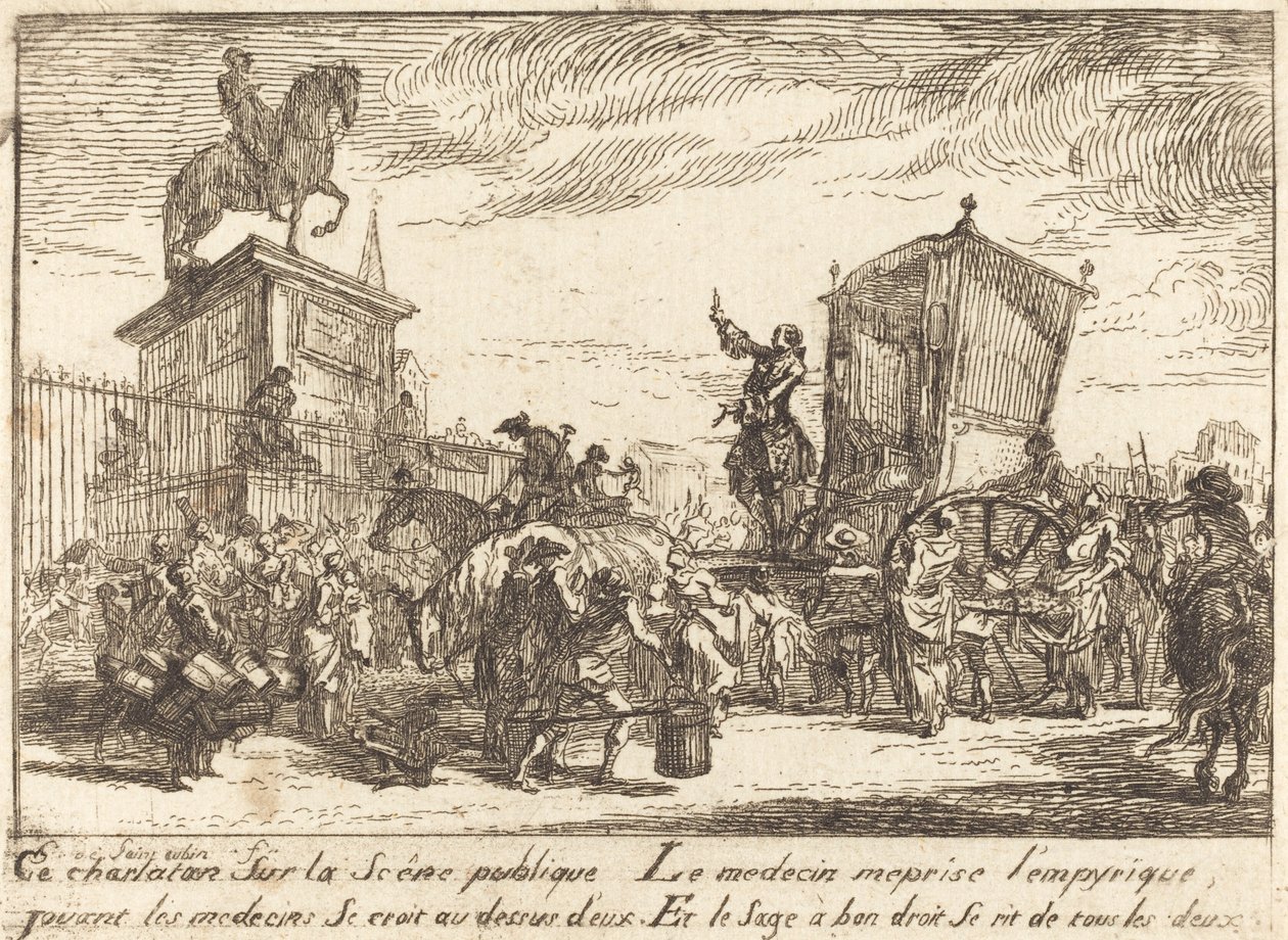 Szarlatan (Le szarlatan) autorstwa Gabriel Jacques de Saint Aubin