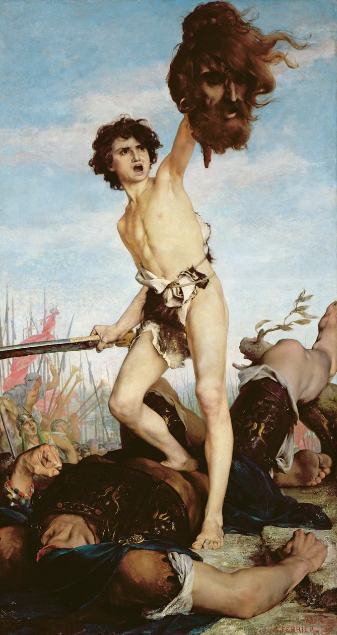 Dawid zwycięski nad Goliatem, 1876 autorstwa Gabriel Joseph Marie Augustin Ferrier