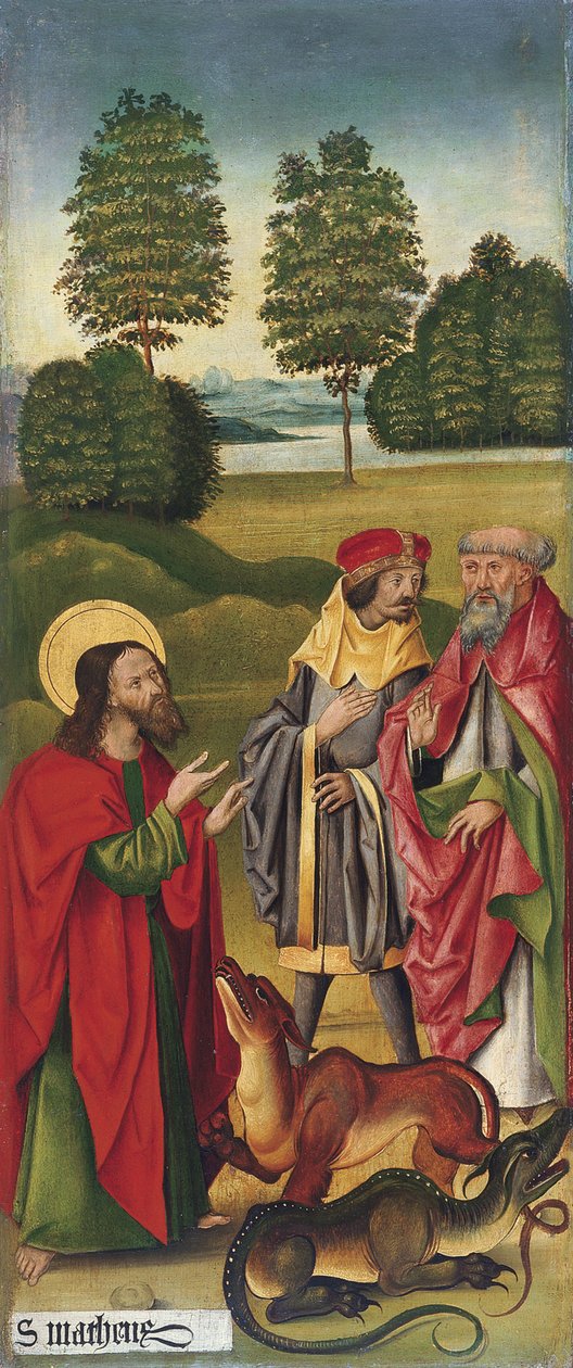 Cud św. Mateusza oswajania smoków, 1478 autorstwa Gabriel Mälesskircher