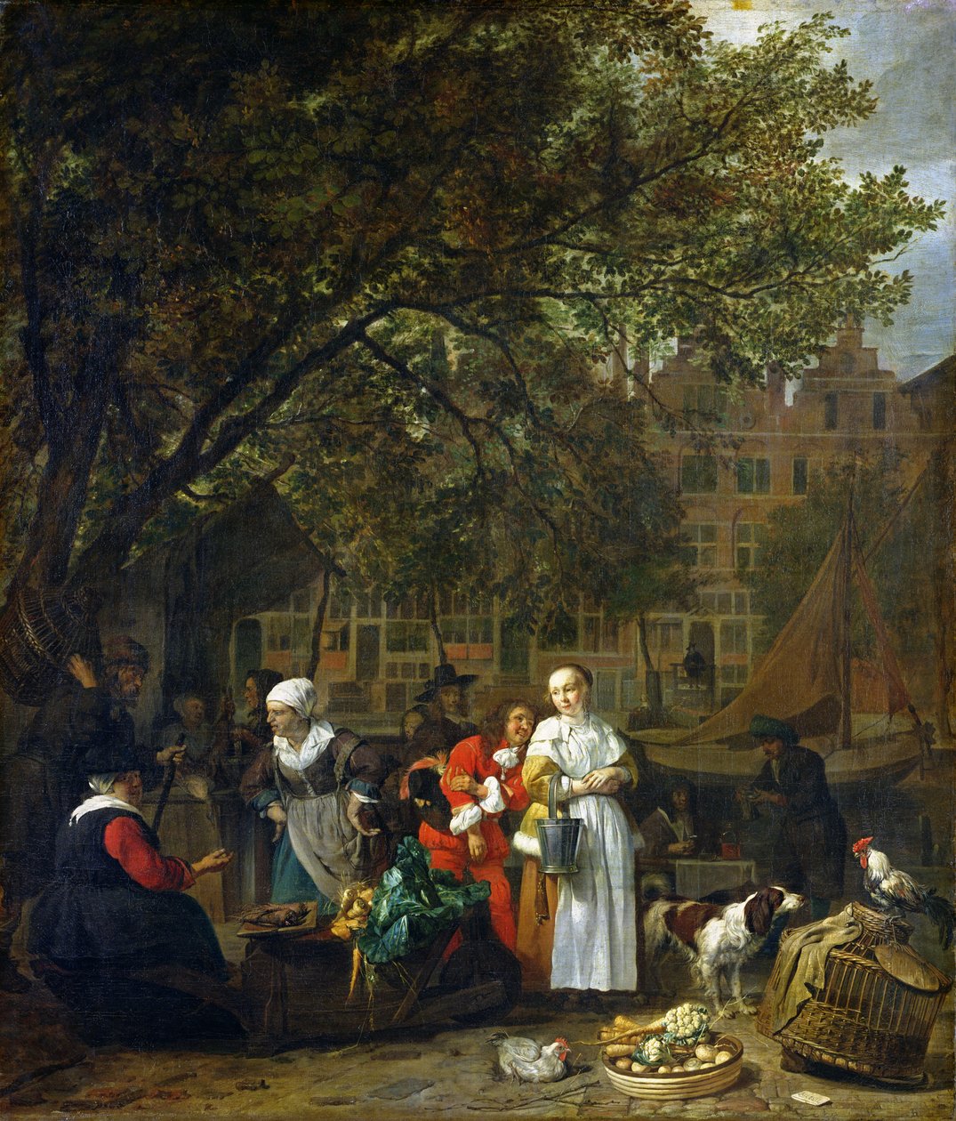 Targ ziół w Amsterdamie autorstwa Gabriel Metsu