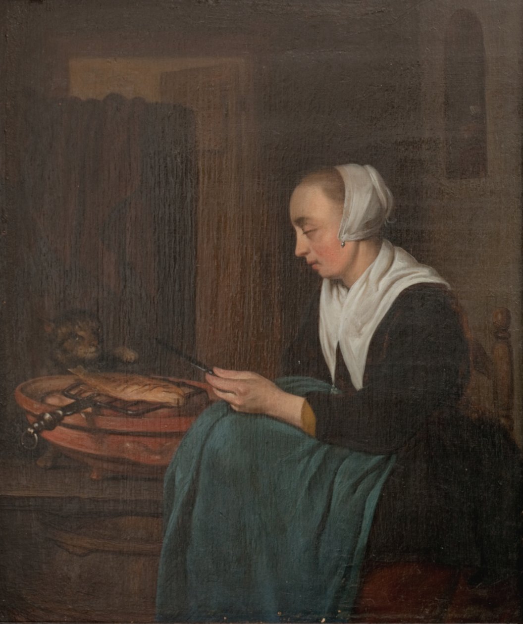 Śpiąca sprzedawczyni autorstwa Gabriel Metsu