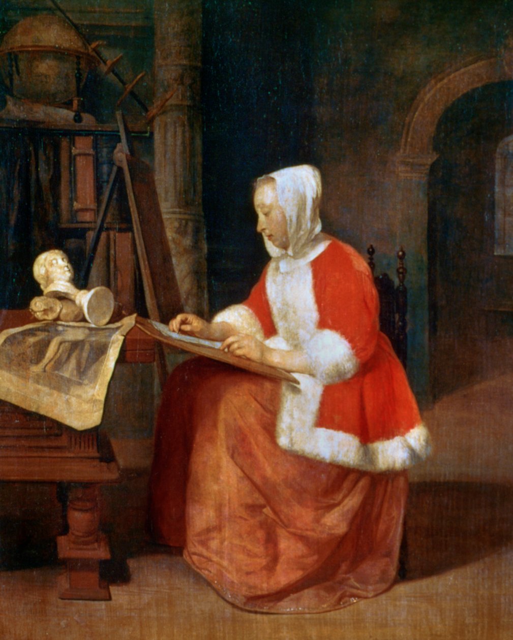 Kobieta siedząca Rysunek, c1649-1667 autorstwa Gabriel Metsu