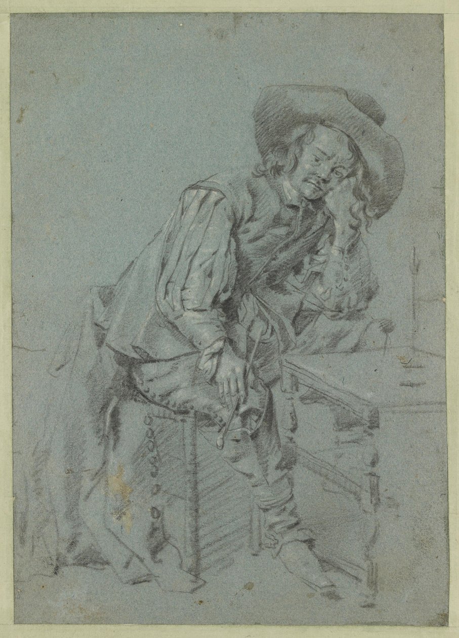 Siedzący mężczyzna z fajką autorstwa Gabriel Metsu